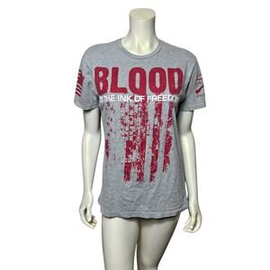 Grunt Style Men's Blood Is The Ink Of Freedom Graphic T-Shirt, Medium